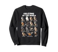 Falcons Of The World Raptor Species Bird Watching Chart Sweatshirt
