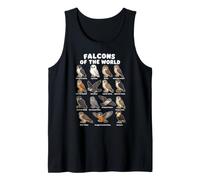 Falcons of The World Raptor Species Bird Watching Chart Tank Top