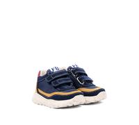 Falcotto Amantea 2 VL. suede-panelled touch-strap sneakers - Blue 20-21-22-23-24-25-26