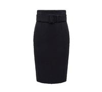 Falda Womens Knee Length Pencil Skirt Fall Winter A Line below Knee Office Midi Bodycon Wool Skirt Casual Black