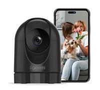 faleemi 2K Pan/Tilt Indoor WiFi Security Camera with Motion Detection & Auto Tracking, Night Vision, 2-Way Audio, Siren, SD/Cloud Storage (2, Black)