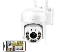 faleemi 2K WiFi Security Camera for Home with Cell Phone App Control, Color Night Vision, Ai Motion Detection, Auto Tracking, 2 Way Audio, Waterproof, Local/Cloud Storage, Work with Alexa