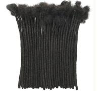 FALEMEI 0.6cm Thickness Loc Extensions Human Hair 50 Strands Dreadlock Extensions Human Hair for Women Men extensions human hair Can Be Dyed and Bleached (0.6cm 1B(Natural Black), 12 Inch/50Strands)