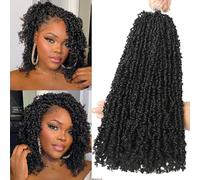 FALEMEI 10 Packs Yanky Twist Crochet Hair 12 Inch Pre-twisted Natural Black Kinky Mini Spring Twist Small Curly Senegalese Braids Yankee (1B(Natural Black), 12 Inch (Pack of 10))