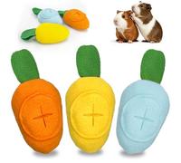 FALESHOS 3Pcs Guinea Pig Toys, Washable Guinea Pig Slow Feeder Treat Dispenser Toy, Boredom Relief and Foraging Fun(Yellow, Orange, Blue)