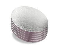 FALGUN - 10 Inch 12mm Thick Round White Gloss Drum Cake Boards (Pack of 5)