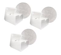 FALGUN 10 inch Cake Box with Lid & Round Silver Cake Drum Board Combo, Pack of 3 | White Cake Box + 12mm Patterned Cake Board Drum | Multipack for Bakers | 10 Inch - Pack of 3