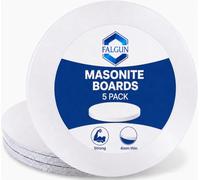 FALGUN 10" Premium Gloss White Masonite Cake Boards - 10 Inch Cake Drums, 4mm Thick, Heavy Duty for Wedding, Birthday & Celebration Cakes - Pack of 5