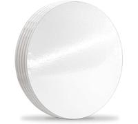 FALGUN 12 inch Round White Gloss Cake Drum Boards - Thick 12mm Heavy Duty Cake Boards for Wedding, Bakers, Birthday & Celebration Cakes - Strong Cake Base - White Gloss (Pack of 5)