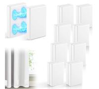 FALHBBA 16 Pcs Outdoor Curtain Weights, 8 Pairs Double Upgrade to Heavier Magnetic Drapery Weights Silicone Wrapped Waterproof Curtain Magnets for Outside Curtain,Patio,Gazebo,Tablecloth White