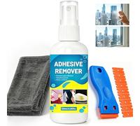 FALILUV Sticky Stuff Remover, Powerful Surface-Safe Adhesive Remover with Scraper And Towel, For Sticker Residue, Glue,Chewing Gum,Crayon,Decals,Labels,Tape On Glass,Car,Carpet,Metal,Tile(120ml)