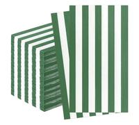 FALIZIFU 100 Pcs Green Striped Dinner Napkins 3-Ply Green and White Striped Paper Napkins Disposable Guest Hand Towels for Bathroom Wedding Baby Shower Guest Bathroom Napkins