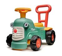 Falk 901 Mauritius Tractor Carrier Green with Ergonomic Walking Aid Bar-from 12 Months-90% Recycled Plastic-Made in France, Ride on Toy, Baby Walker