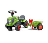 Falk Claas Tractor Ride-On with Trailer, from 12 Months, Made in France, Shovel and Rake Included-2 Styles, Customisable License Plate, 212C, Green