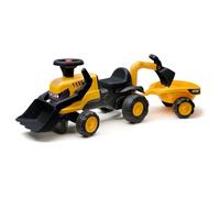 Falk - JCB Child Tractor Carrier - Directional steering wheel with horn and silent wheels - Front excavator and excavator - From 12 Months