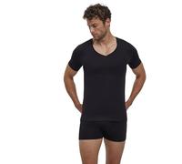 FALKE Men's Daily Comfort 2-Pack V Neck M S/S SH Cotton Breathable Pack of 2 Underwear, Black (Black 3000)