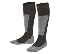 FALKE Unisex Kids Active Ski K Kh Wool Warm Thick 1 Pair Skiing Socks, Black 3000, 12-2.5