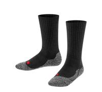 FALKE Unisex Kid's Active Warm K So Wool Thick Breathable Plain Socks, Opaque, Black 3000, 12-2.5