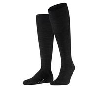 FALKE Men's Airport M Kh Wool Cotton Long Plain Knee-High Socks, Opaque, Grey Anthracite Melange 3080, 13-14