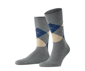 Falke Burlington King Men's Socks Argyle Gray 21090 3393 Light Grey Melange