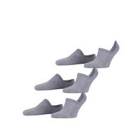FALKE Unisex Cool Kick Invisible Multipack U In Soft Breathable Quick Drying No-Show Plain 3 Pairs Liner Socks, Grey Light Melange 3775, 9.5-10.5