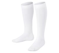 FALKE Unisex Kids Family K Kh Sustainable Cotton Long Plain 1 Pair Knee-High Socks, White 2000, 3-5