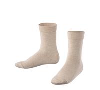 FALKE Unisex Kids Family K So Sustainable Cotton Plain 1 Pair Socks, Beige Sand Melange 4650, 12-2.5