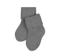 FALKE Unisex Baby Flausch B So Wool Cotton Plain 1 Pair Socks, Grey Light Melange 3390, 12-18 months
