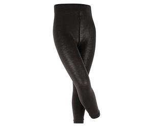 FALKE Girls Active Warm K Wool Thick Plain Leggings, Black 3000, 9-11.5 UK
