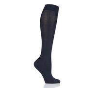 FALKE Girls Knee High Socks Back to School Uniform Long Cotton Knee Length- Navy