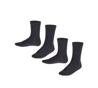 FALKE Unisex Kids Happy Double Pack K So Cotton Plain 2 Pairs Socks, Blue Navy 0030, 5.5-8