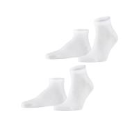 FALKE Men's Happy Double Pack M Sn Cotton Low-Cut Plain 2 Pairs Trainer Socks, White 2000, 5.5-8