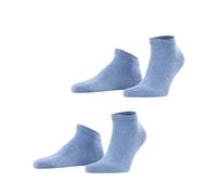 FALKE Men's Happy Double Pack M Sn Cotton Low-Cut Plain 2 Pairs Trainer Socks, Blue Light Denim 6660, 11.5-14