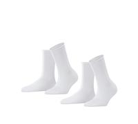 FALKE Women's Happy Double Pack W So Cotton Plain 2 Pairs Socks, White 2000, 5.5-8