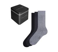 FALKE Men's Happy Box Uni Multipack M So Cotton Plain 3 Pairs Socks, Multicolor Black Grey Mix 0010, 8.5-11
