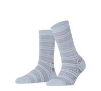 FALKE Women's Stripe Uniform W So Cotton Patterned Socks 1 Pair, Blue Light 6594, 2.5-5