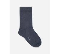FALKE Unisex Kids Family K So Sustainable Cotton Plain 1 Pair Socks, Blue Dark Melange 6688, 3-5