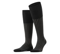 FALKE Long Thin Reinforced Flat Seam Pressure-Free Toes Fine Rib Striped Pattern Elegant Everyday Wear Dress Business Looks 1 Pair