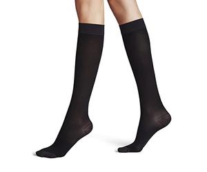FALKE Lufthansa Travel & Comfort Women's Energize 50 DEN Knee-High Pop Socks Semi-Opaque Mid-Thick Strong Compression Improved Blood Circulation Ideal For Long Trips Sitting Fine Soft Yarn 1 Pair