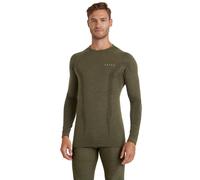 FALKE Men's Wool-Tech Round Neck M L/s Sh Functional Yarn Quick Dry 1 Piece Base Layer Top, Green Olive 7830, M