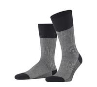 FALKE Men's Airport Herringstripe M So Wool Cotton Plain Socks 1 Pair, Black 3000, 5.5-8