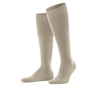 FALKE Men's Airport M KH Wool Cotton Long Plain 1 Pair Knee-High Socks, Beige (Beige Melange 4043), 10-11