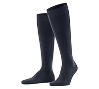 FALKE Men's Airport M Kh Wool Cotton Long Plain 1 Pair Knee-High Socks, Blue Dark Melange 6688, 8.5-9.5
