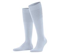 FALKE Men's Airport M Kh Wool Cotton Long Plain 1 Pair Knee-High Socks, Blue Light 6594, 8.5-9.5