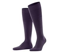 FALKE Men's Airport M Kh Wool Cotton Long Plain 1 Pair Knee-High Socks, Blue Wine Berry 8860, 8.5-9.5