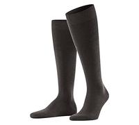 FALKE Men's Airport M Kh Wool Cotton Long Plain 1 Pair Knee-High Socks, Brown Melange 5041, 8.5-9.5