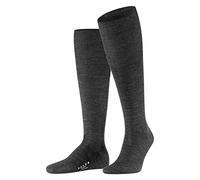 FALKE Men's Airport M Kh Wool Cotton Long Plain 1 Pair Knee-High Socks, Grey Dark 3070, 10-11