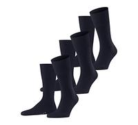 FALKE Men's Airport 3-Pack M SO Wool Cotton Plain 3 Pairs Socks, Blue (Dark Navy 6370), 11.5-12.5 (Pack of 3)