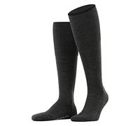 FALKE Men's Airport Plus M Kh Wool Cotton Long Plain 1 Pair Knee-High Socks, Grey Anthracite Melange 3080, 8.5-9.5