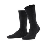 FALKE Men's Airport Plus M So Wool Cotton Plain Socks 1 Pair, Grey Anthracite Melange 3080, 8.5-9.5